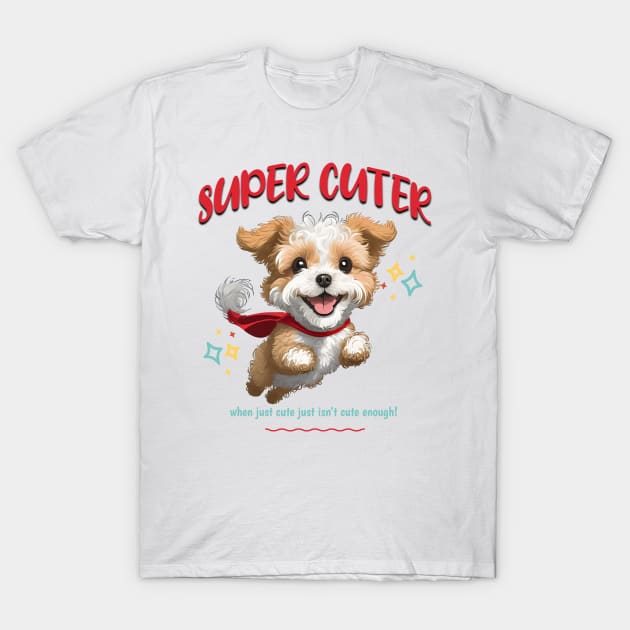 Super Cuter, cute superhero dog flying T-Shirt by KJ PhotoWorks & Design